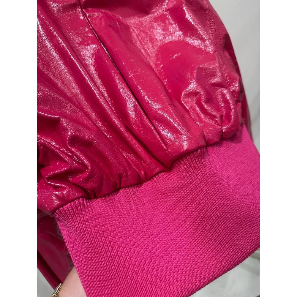 Dolce & Gabbana Fuchsia Cropped Leather Bomber Sz.40 - Picture 3 of 8